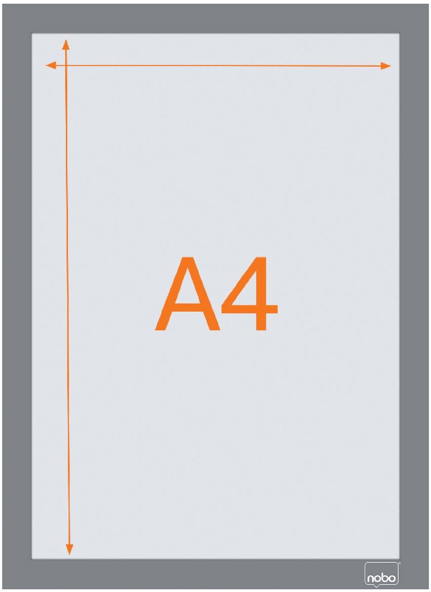 Nobo zelfklevend magnetisch kader A4, zilver, pak van 2 stuks