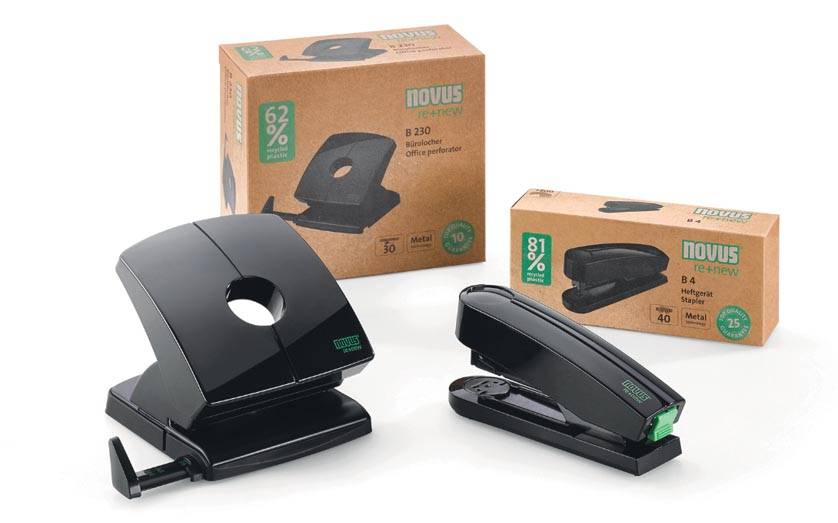 Novus nietmachine Re+New B2, zwart