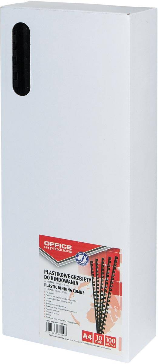 OFFICE products bindruggen, pak van 100 stuks, 10 mm, zwart