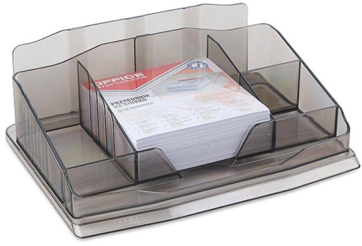 OFFICE products bureaustandaard, inclusief notes, 6 vakken, transparant zwart