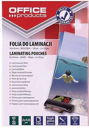 OFFICE products lamineerhoes ft 65 x 95 mm, 250 micron (2 x 125 micron), pak van 100 stuks