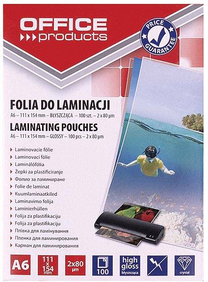 OFFICE products lamineerhoes ft A6, 160 micron (2 x 80 micron), pak van 100 stuks