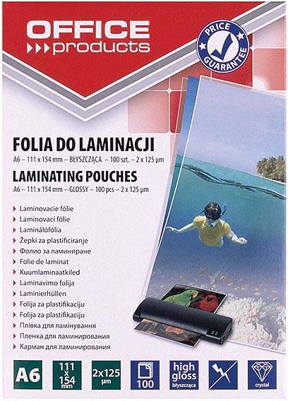 OFFICE products lamineerhoes ft A6, 250 micron (2 x 125 micron), pak van 100 stuks