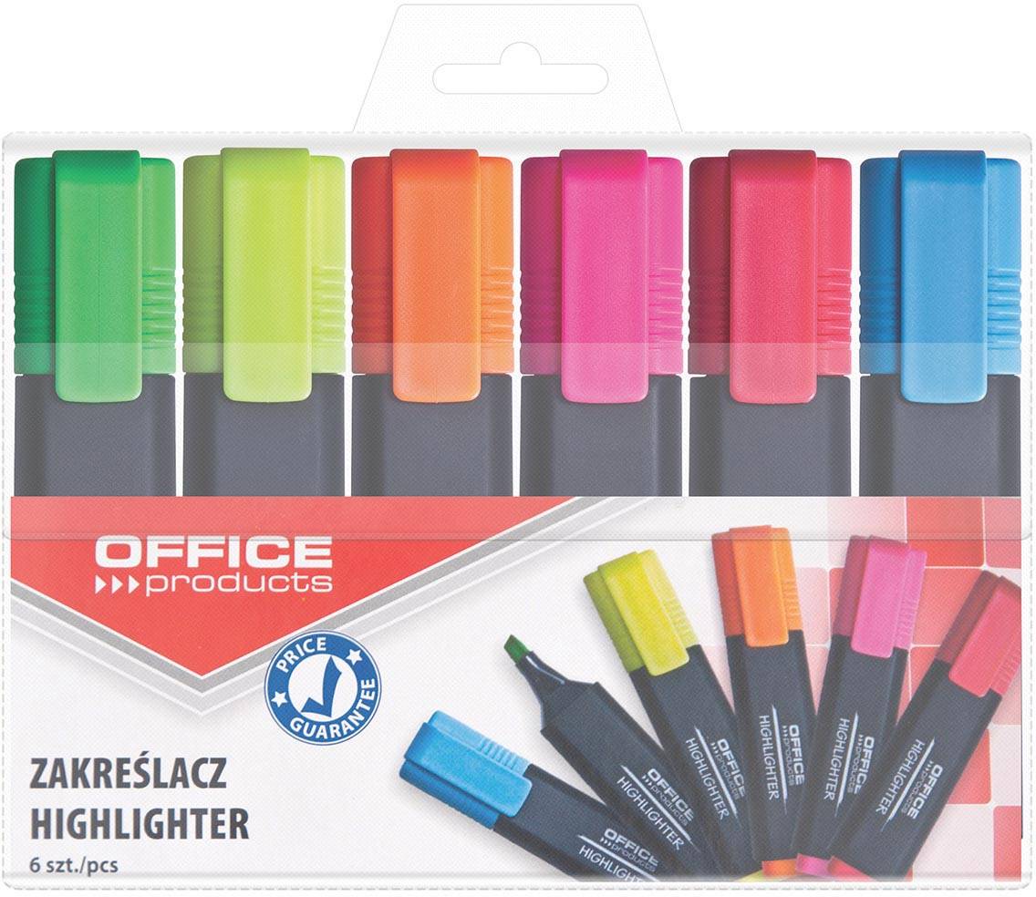 OFFICE products markeerstift, 1-5 mm, geassorteerde kleuren, etui van 6 stuks