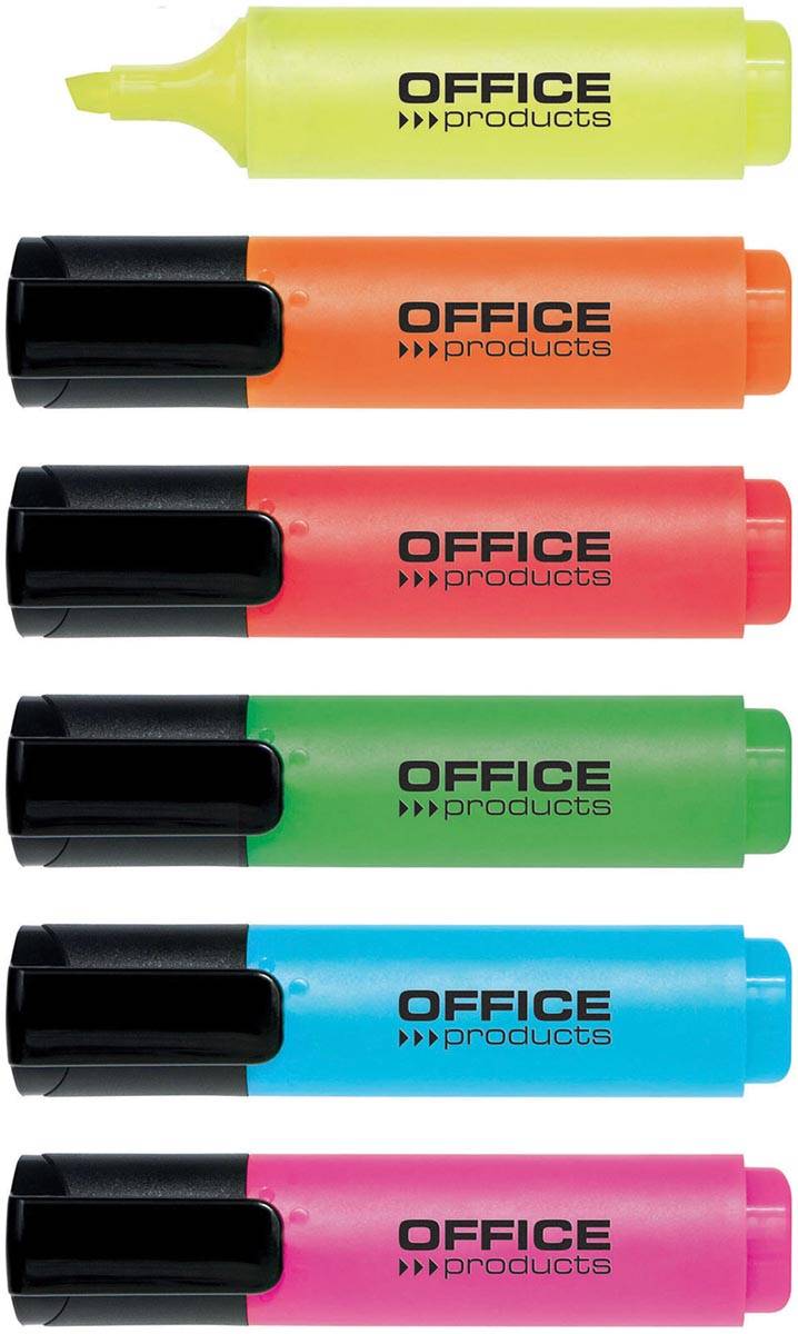 OFFICE products markeerstift, 2 - 5 mm, geassorteerde kleuren, etui van 6 stuks
