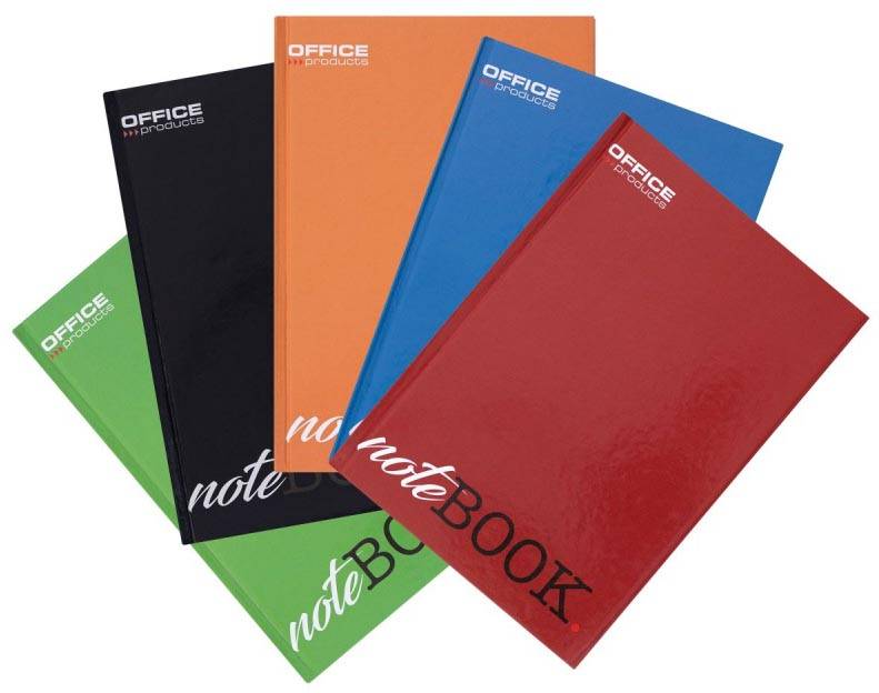 OFFICE products schrift met harde kaft, A4, 96 blad, met kantlijn, gelijnd