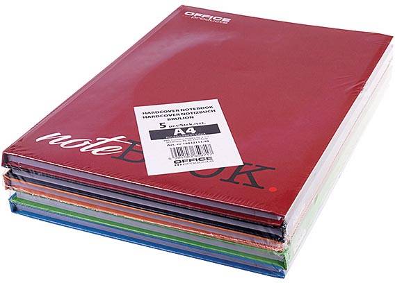 OFFICE products schrift met harde kaft, A4, 96 blad, met kantlijn, gelijnd