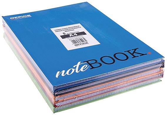 OFFICE products schrift met harde kaft, A4, 96 blad, met kantlijn, geruit 5mm