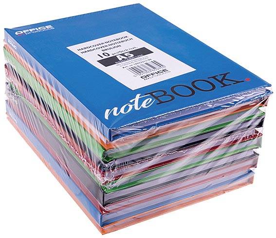 OFFICE products schrift met harde kaft, A5, 96 blad, met kantlijn, gelijnd