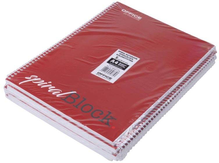 OFFICE products spiraalschrift, A4, 80 blad, gelijnd