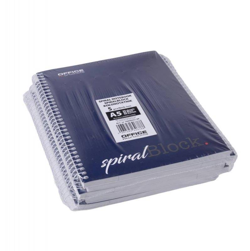 OFFICE products spiraalschrift, A5, 80 blad, gelijnd