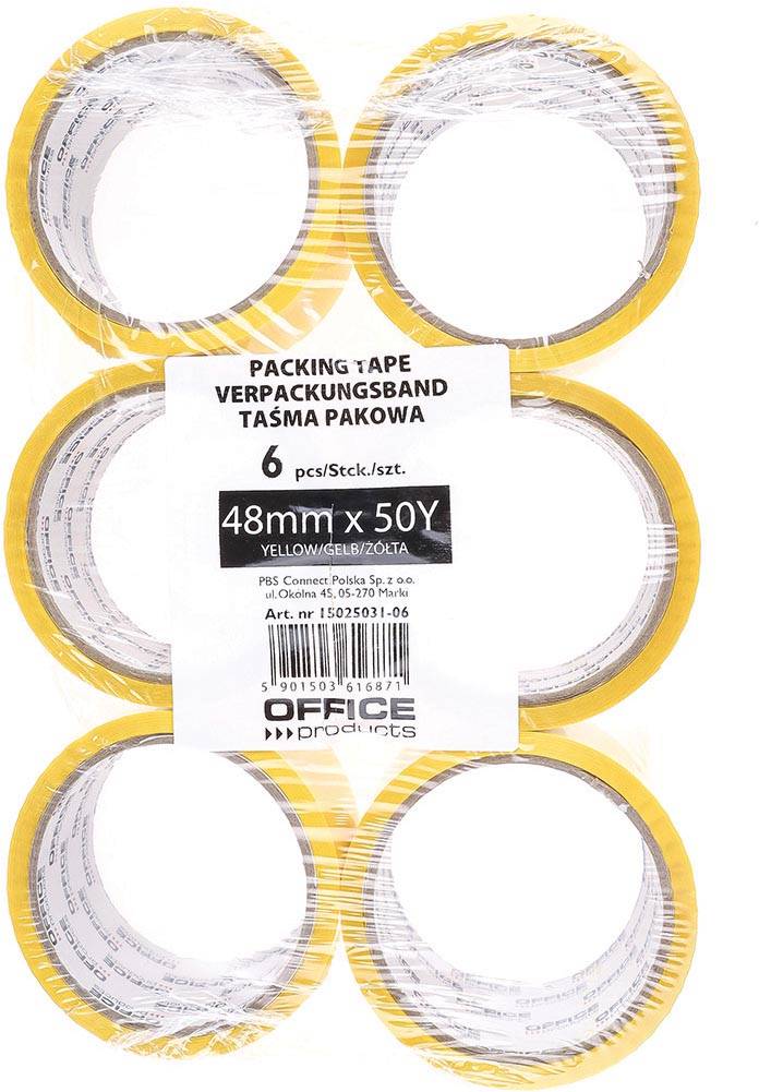 OFFICE products verpakkingstape, ft 48 mm x 46 m, geel