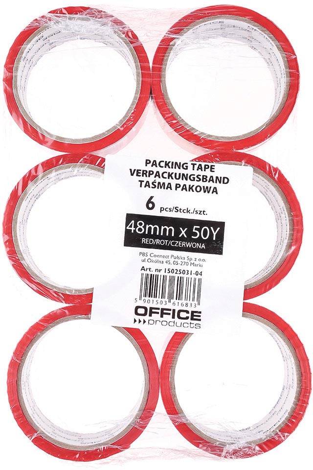 OFFICE products verpakkingstape, ft 48 mm x 46 m, rood