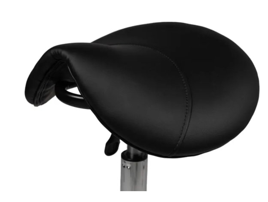 Zadelkruk zonder voetring, zonder rugleuning, standaard gasveer, zwart