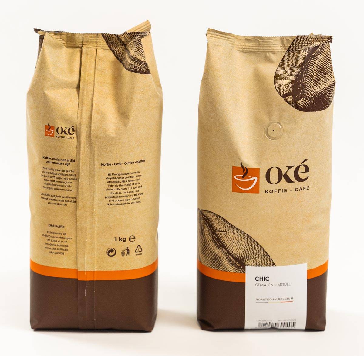 Oké koffie, gemalen, zak van 1 kg, Chic