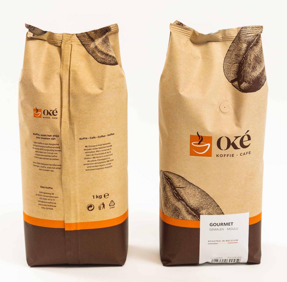 Oké koffie, gemalen, zak van 1 kg, Gourmet