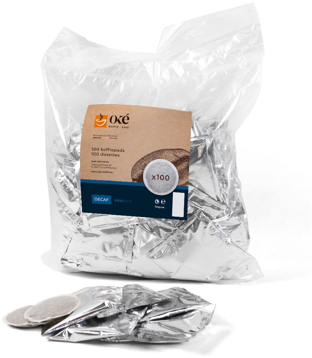Oké koffiepads, Senseo compatible, Décaf, pak van 100 pads