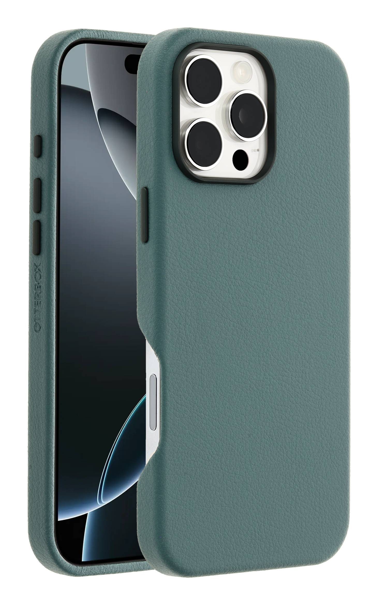 OtterBox Symmetry Series Cactus Leather voor MagSafe voor iPhone 16 Pro Max, Juniper Sprig