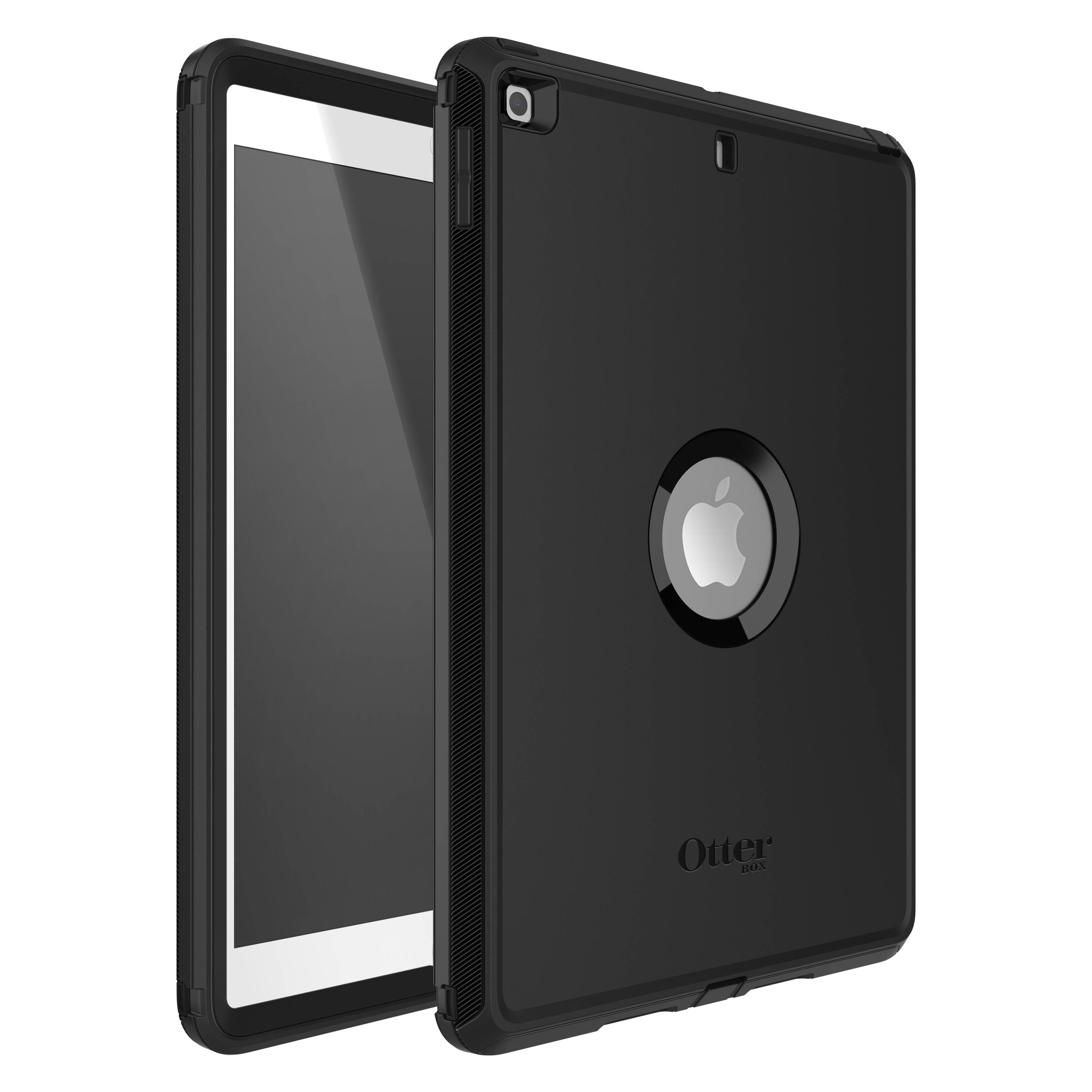 OtterBox Defender Case voor iPad 7th/8th/9th gen, schokbestendig, ultra robuuste met ingebouwde schermbeschermer, 2x getest volgens militaire standaard, Zwart, Geen retailverpakking