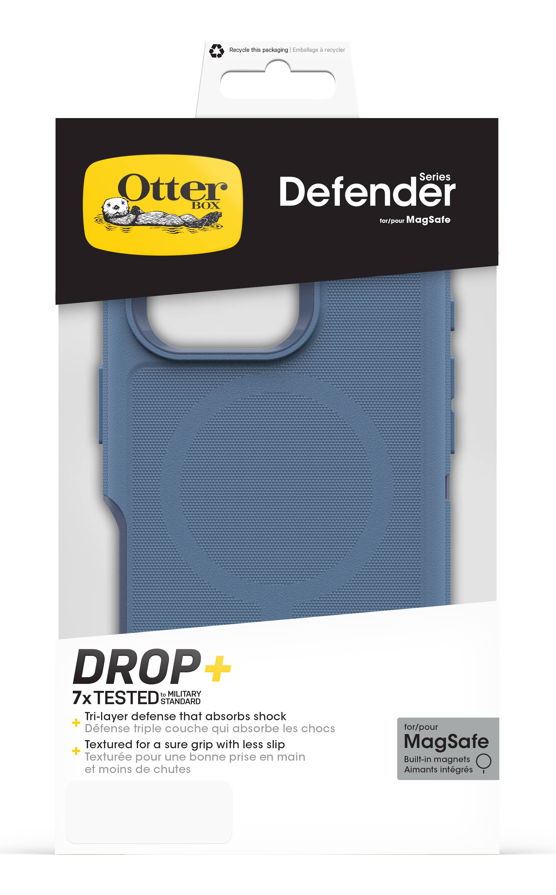 OtterBox Defender Series voor MagSafe voor iPhone 16 Plus, Baby Blue Jeans