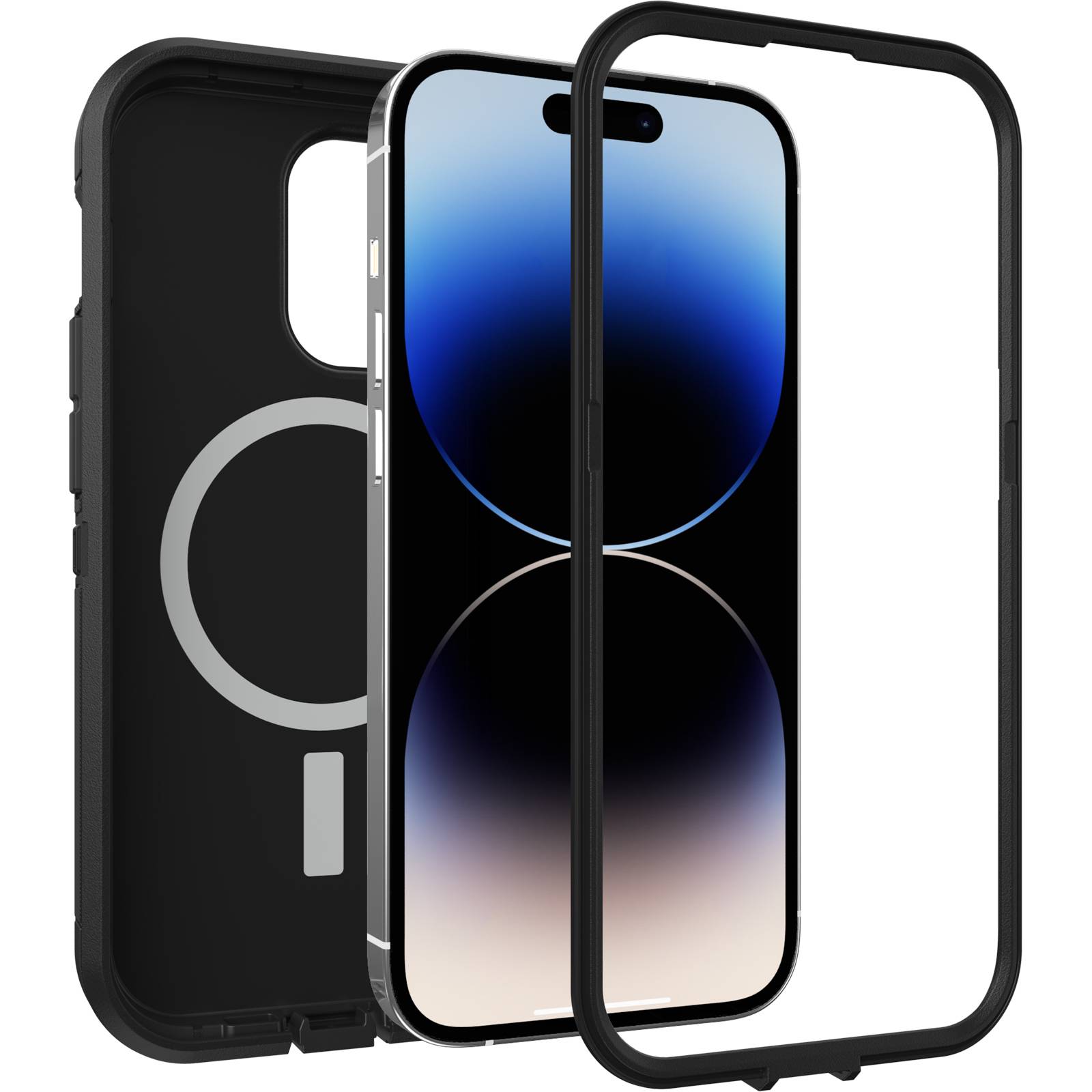 OtterBox Defender XT-hoes voor iPhone 14 Pro met MagSafe, schokbestendig, valbestendig, ultrarobuust, 5x getest volgens militaire standaard, Zwart