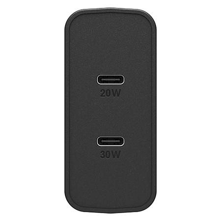 OtterBox EU Wall Charger 50W - 1X USB-C 30W + 1X USB-C 20W USB-PD, zwart