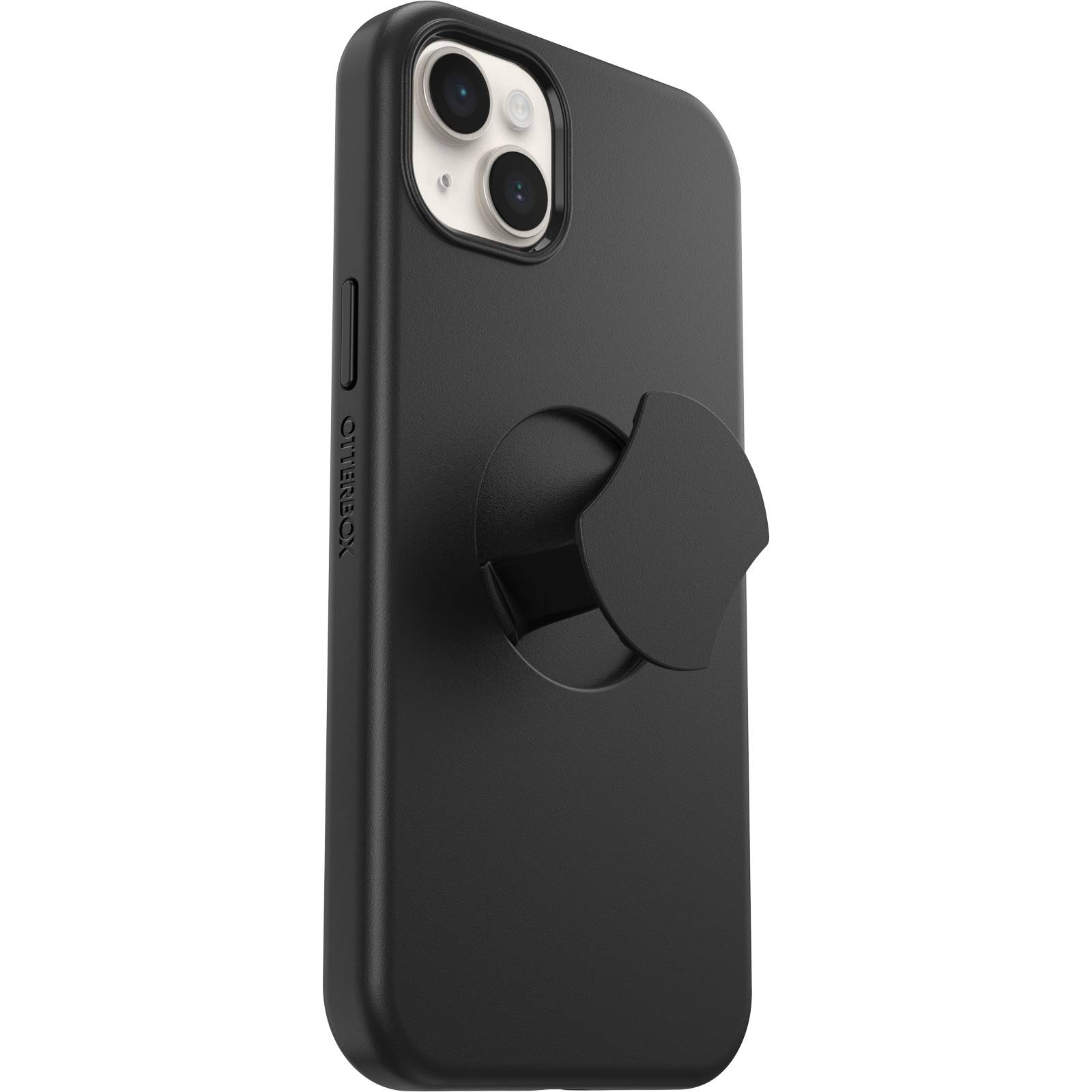 OtterBox OtterGrip Symmetry hoes voor iPhone 14 Plus voor MagSafe, valbestendig, beschermhoes met ingebouwde grip, 3x getest volgens militaire standaard, antimicrobiële bescherming, Zwart