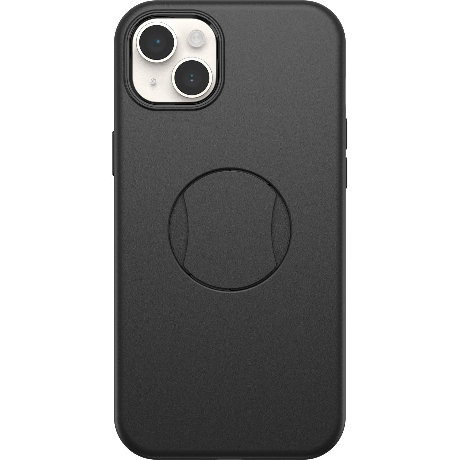 OtterBox OtterGrip Symmetry hoes voor iPhone 14 Plus voor MagSafe, valbestendig, beschermhoes met ingebouwde grip, 3x getest volgens militaire standaard, antimicrobiële bescherming, Zwart