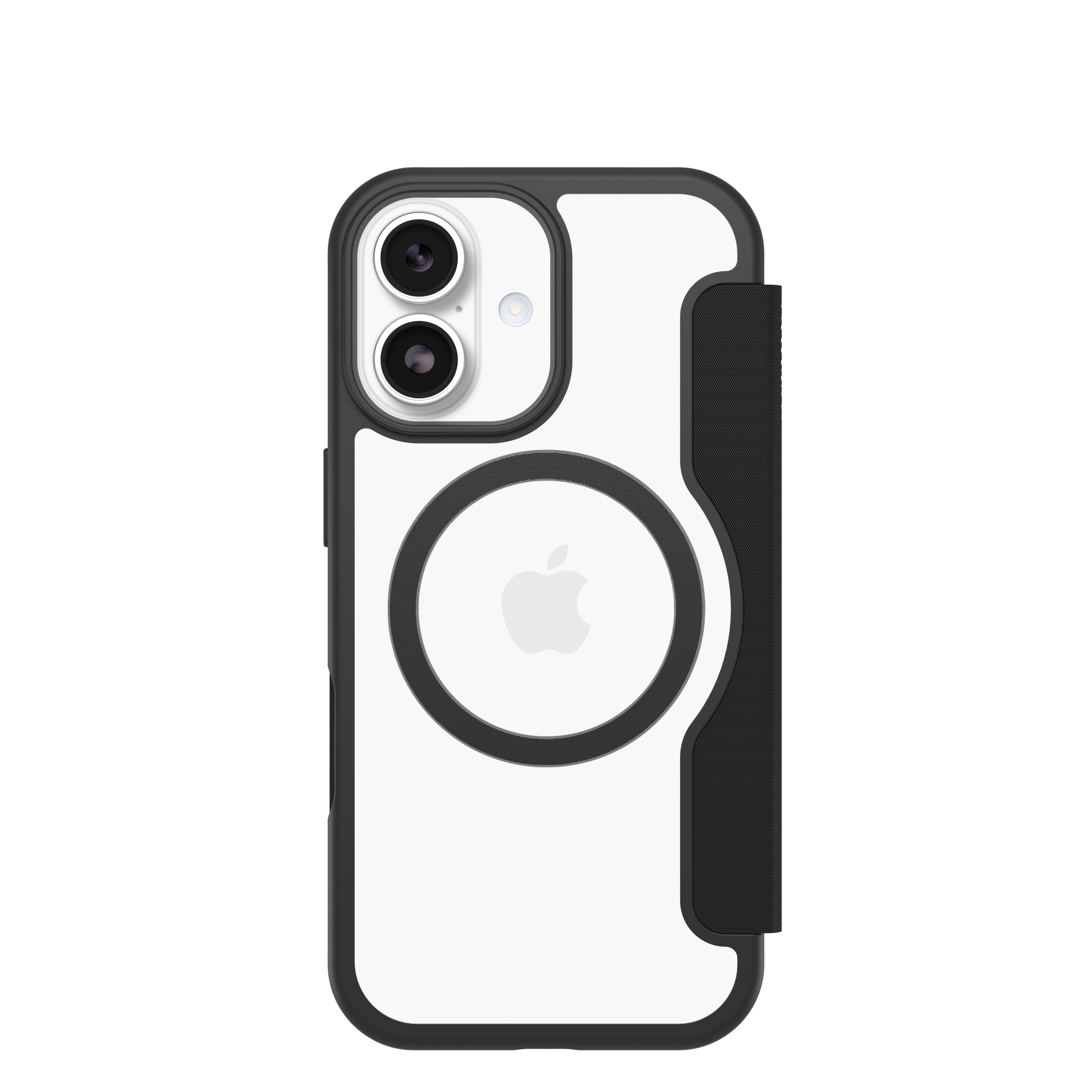 OtterBox React Folio MagSafe Series voor Apple iPhone 17 Pro, zwart Crystal, transparant/zwart