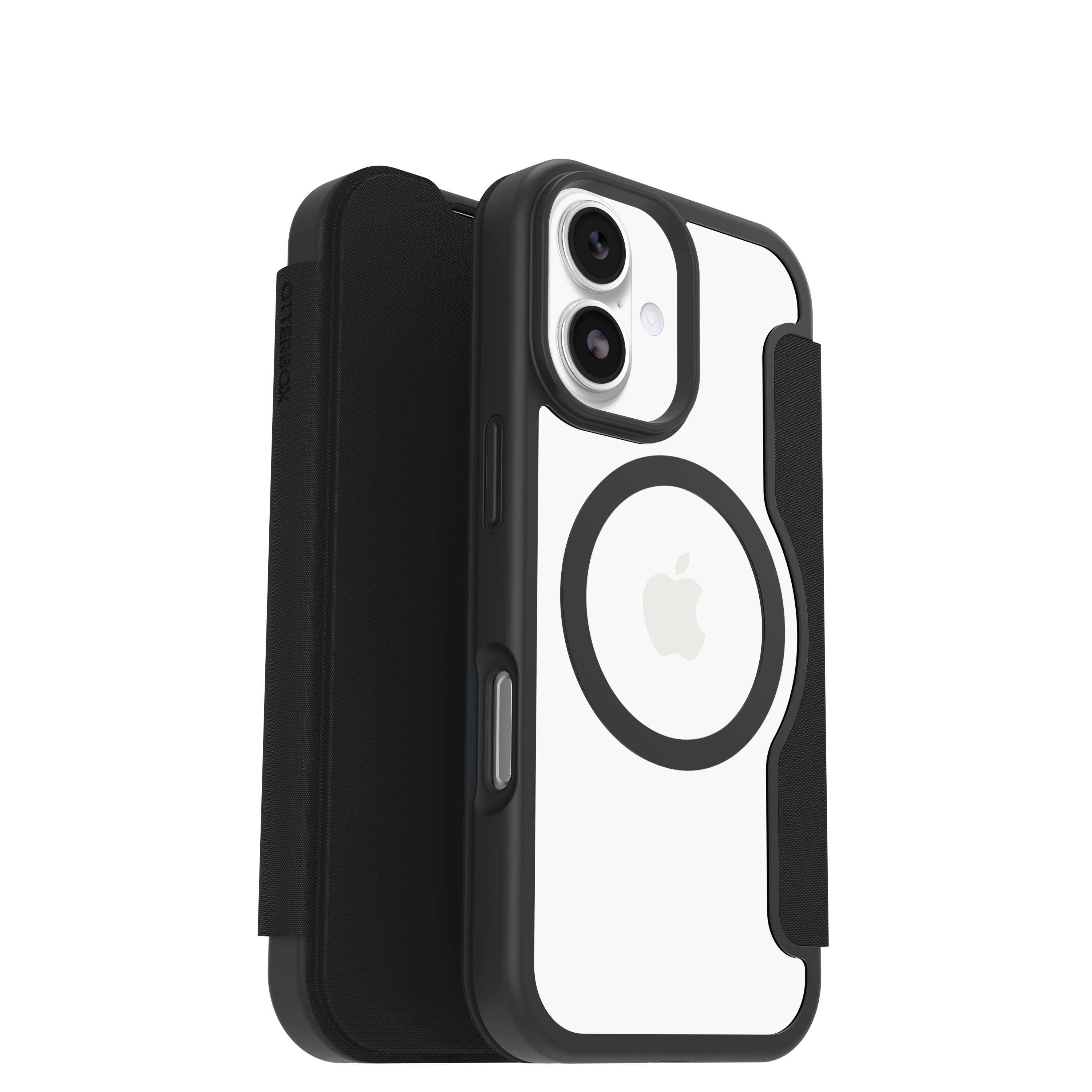 OtterBox React Folio MagSafe Series voor Apple iPhone 17 Pro, zwart Crystal, transparant/zwart