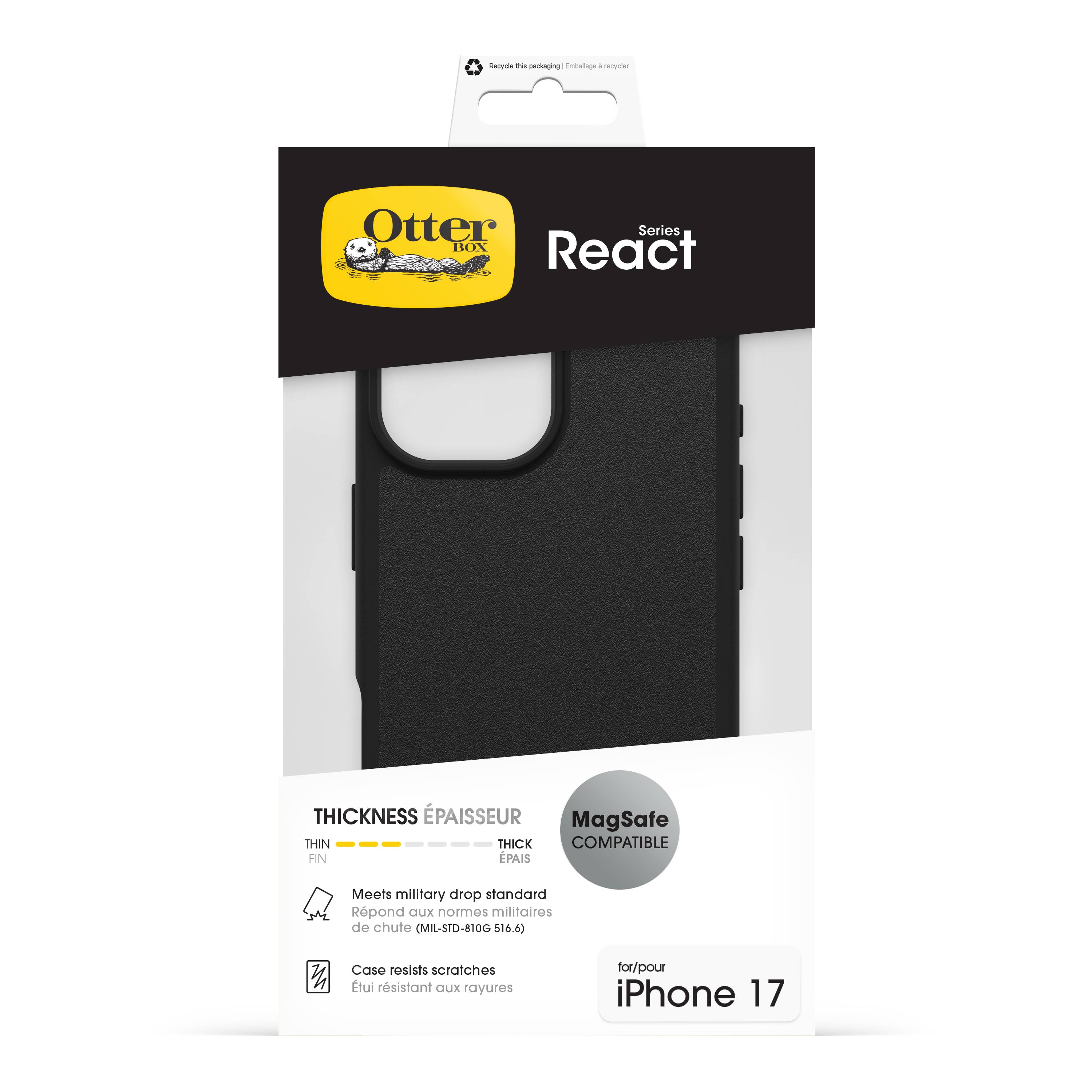 OtterBox React MagSafe Series voor Apple iPhone 17, zwart