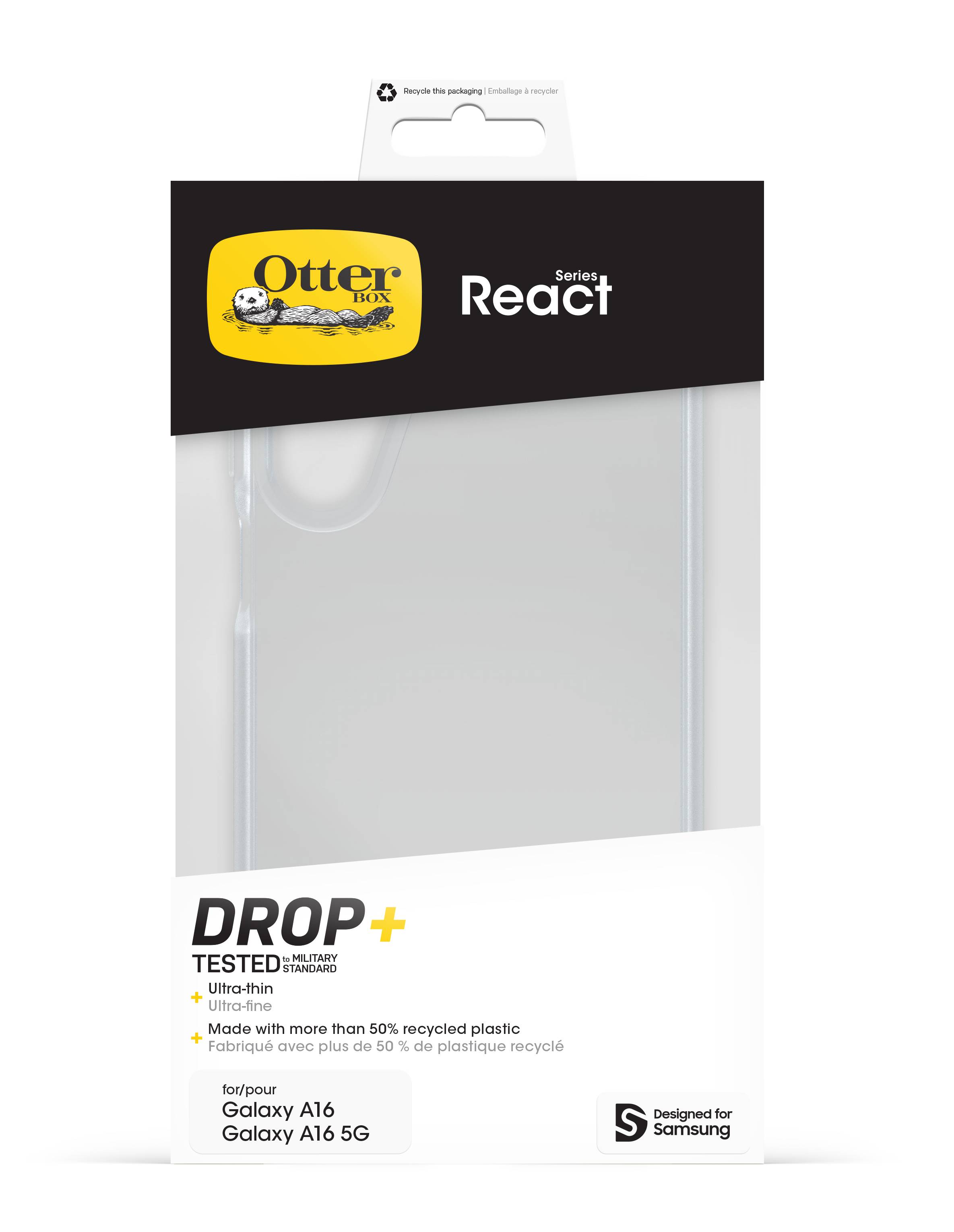 OtterBox React Series voor Samsung Galaxy A16 5G/A16, Transparant