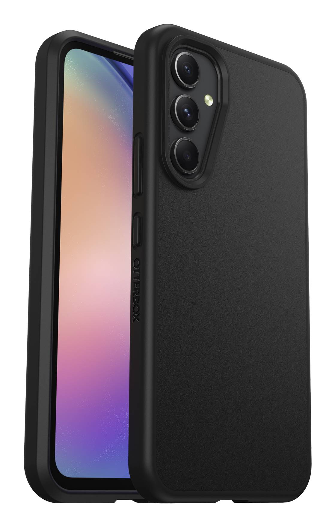 OtterBox React-hoesje voor Galaxy A54 5G, schokbestendig, valbestendig, ultradun, beschermende, getest volgens militaire standaard, Antimicrobieel, Zwart, Geen retailverpakking