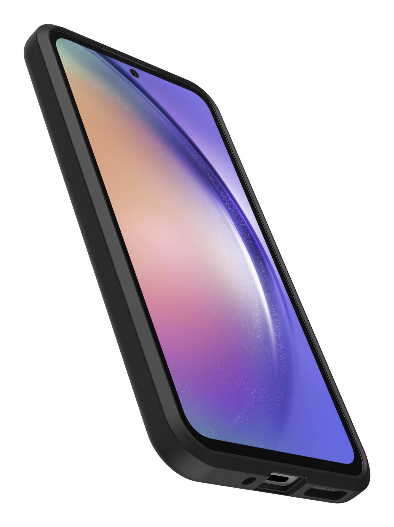 OtterBox React-hoesje voor Galaxy A54 5G, schokbestendig, valbestendig, ultradun, beschermende, getest volgens militaire standaard, Antimicrobieel, Zwart, Geen retailverpakking