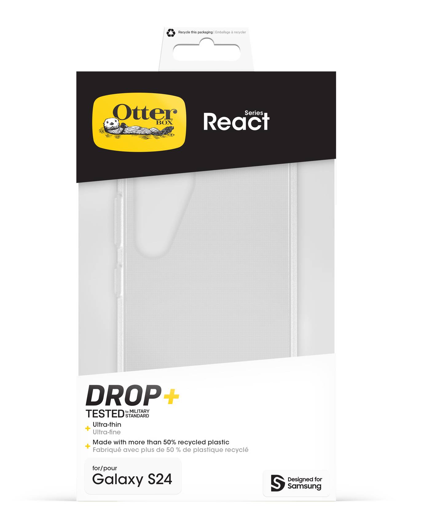 OtterBox React Series Case voor Galaxy S24, Clear