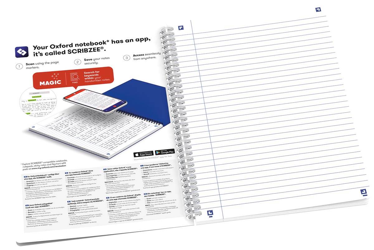 Oxford Boho Chic spiraalblok, ft A5, 120 bladzijden, gelijnd, geassorteerde kleuren