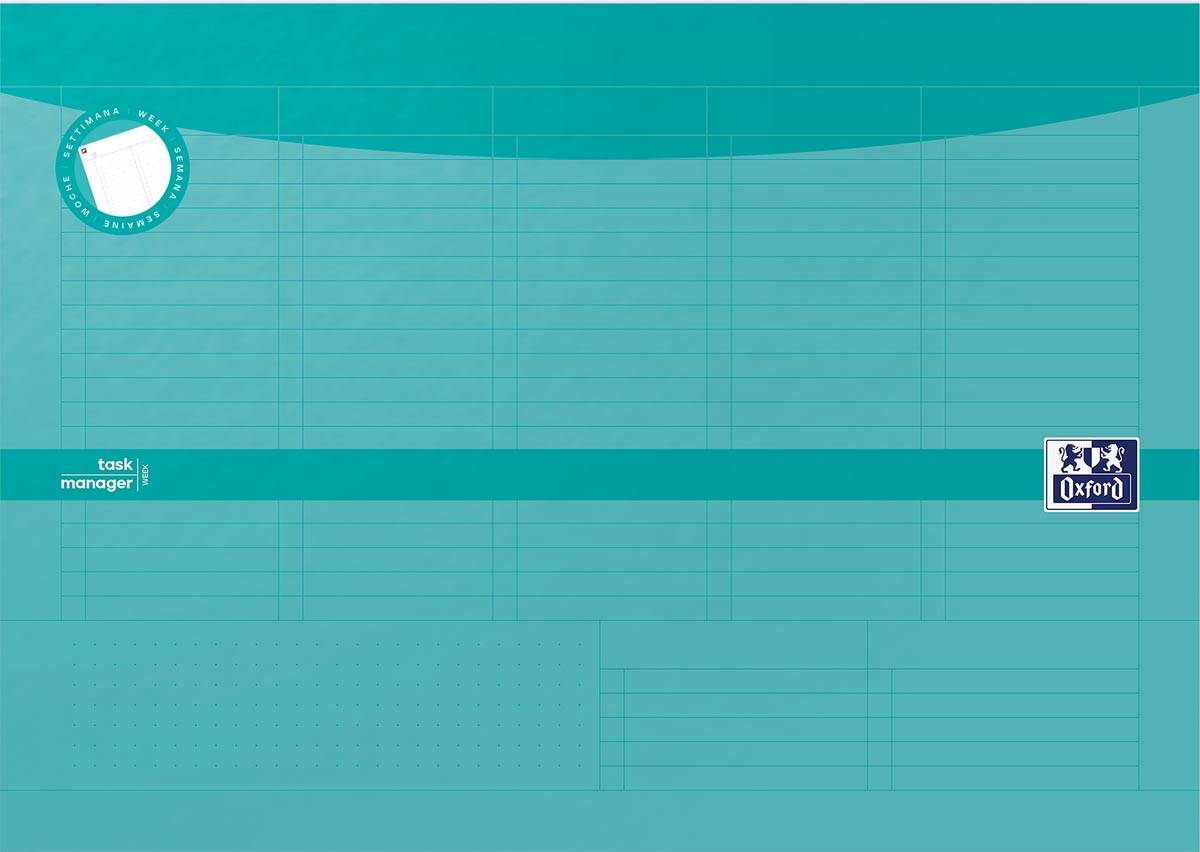 Oxford Essentials taksmanager weekplanner, 120 bladzijden, ft A4, aqua