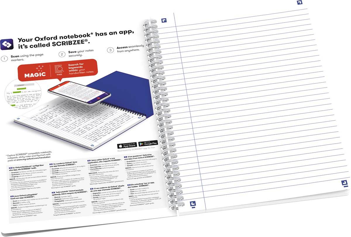 Oxford Floral softcover spiraalschrift, ft B5, 60 vel, gelijnd, 3 geassorteerde designs