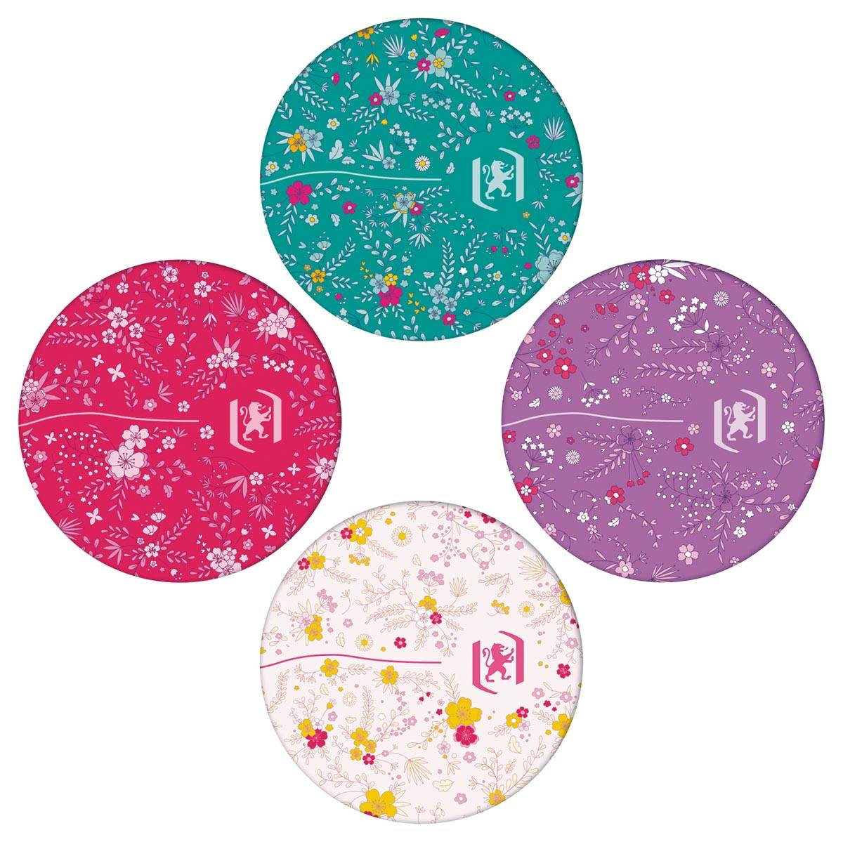 Oxford Floral softcover spiraalschrift, ft B5, 60 vel, gelijnd, 3 geassorteerde designs