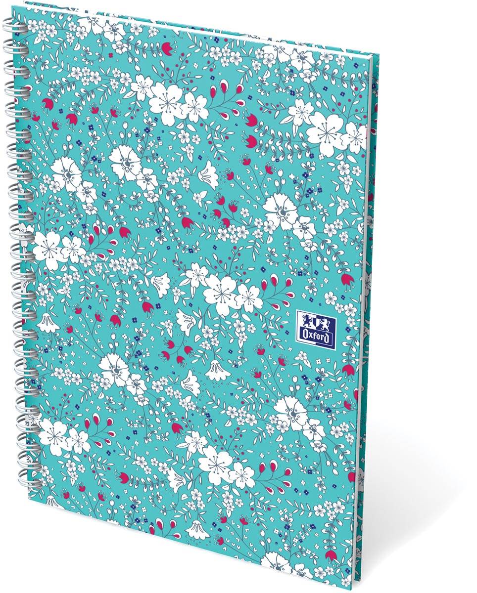 Oxford Floral softcover spiraalschrift, ft B5, 60 vel, gelijnd, 3 geassorteerde designs