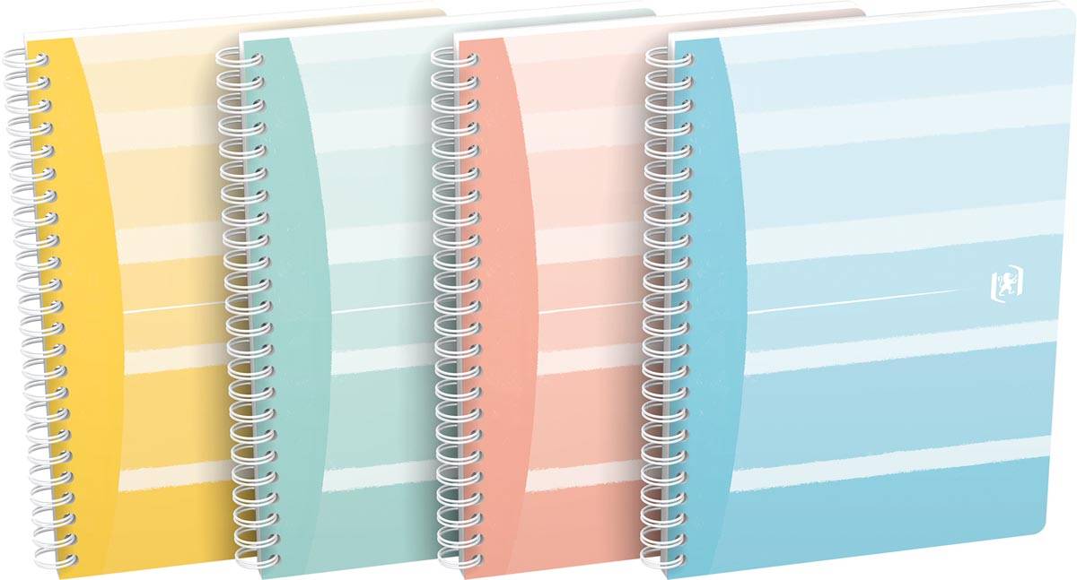 Oxford Iconics spiraalschrift, ft A5, 120 bladzijden, geruit 5 mm, geassorteerde kleuren