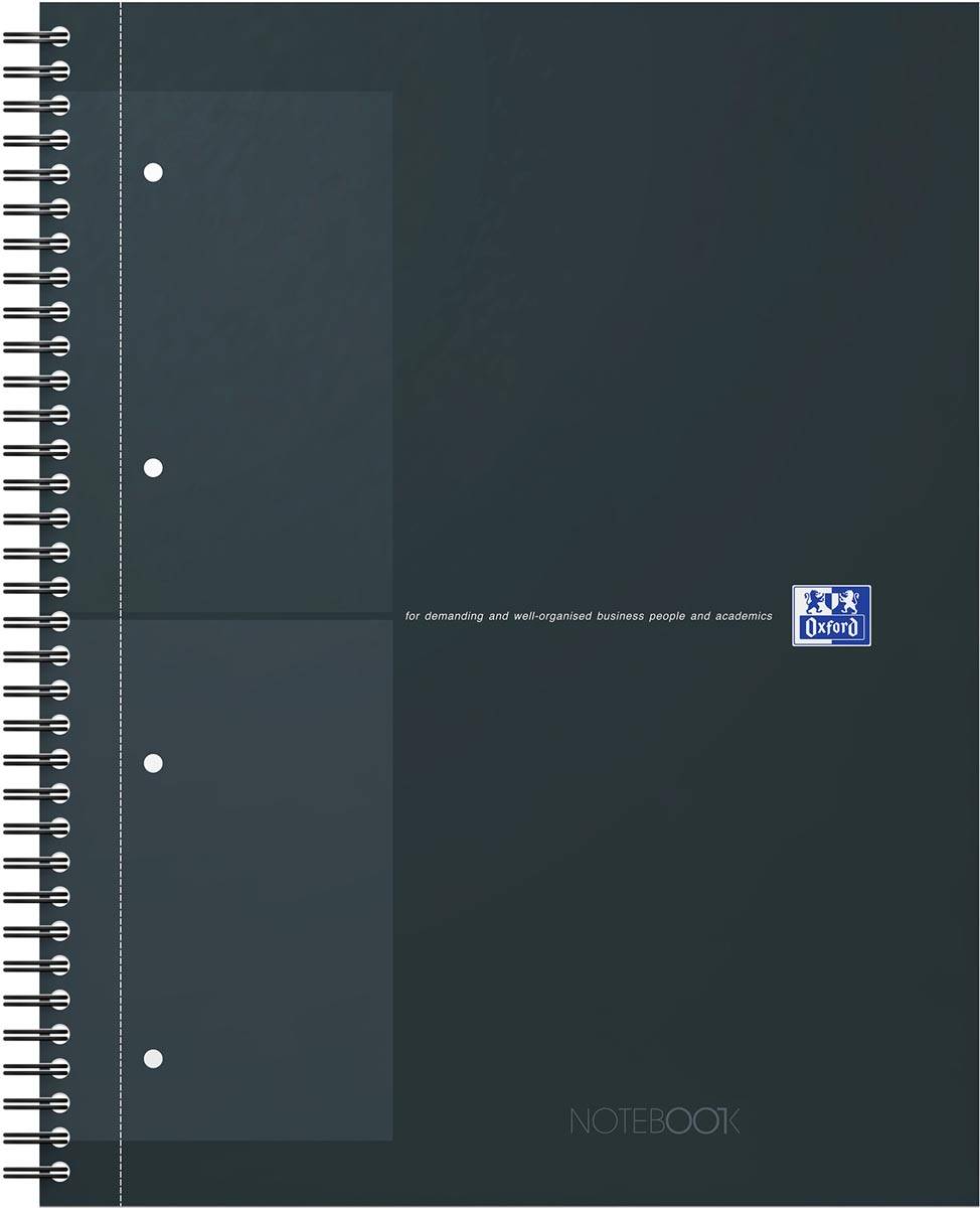 Oxford INTERNATIONAL Notebook, 160 bladzijden, ft A4+, geruit 5 mm, zwart