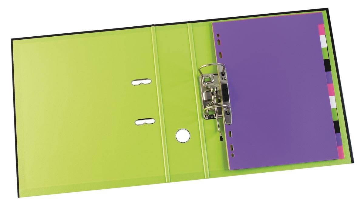 OXFORD MyColour tabbladen, formaat A4, uit gekleurde PP, 11-gaatsperforatie, 12 tabs