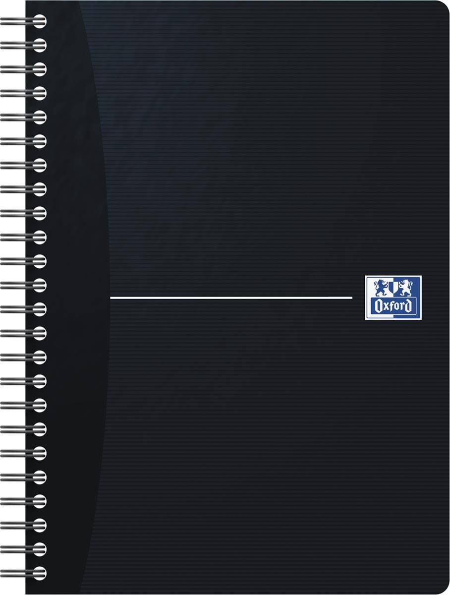 Oxford Office Essentials spiraalschrift, 100 bladzijden, ft A5, geruit 5 mm, geassorteerde kleuren