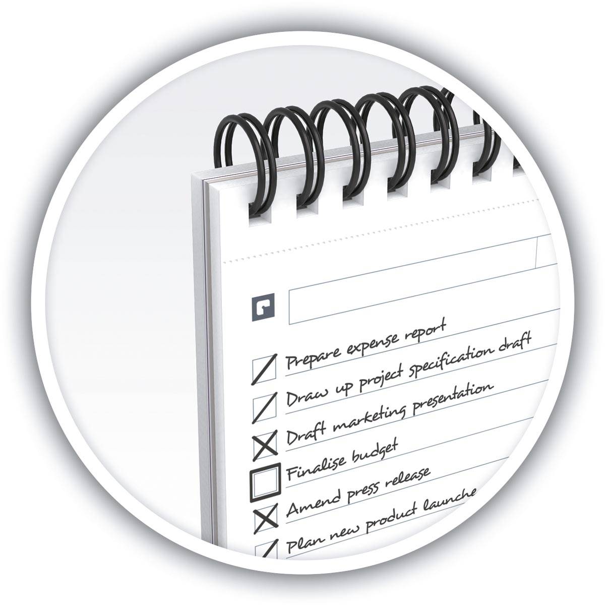 Oxford Office Essentials taskmanager, 140 bladzijden, ft 12,5 x 20 cm, geassorteerde kleuren