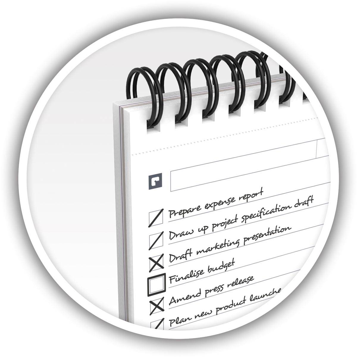 Oxford Office Essentials taskmanager, 140 bladzijden, ft 12,5 x 20 cm, geassorteerde kleuren