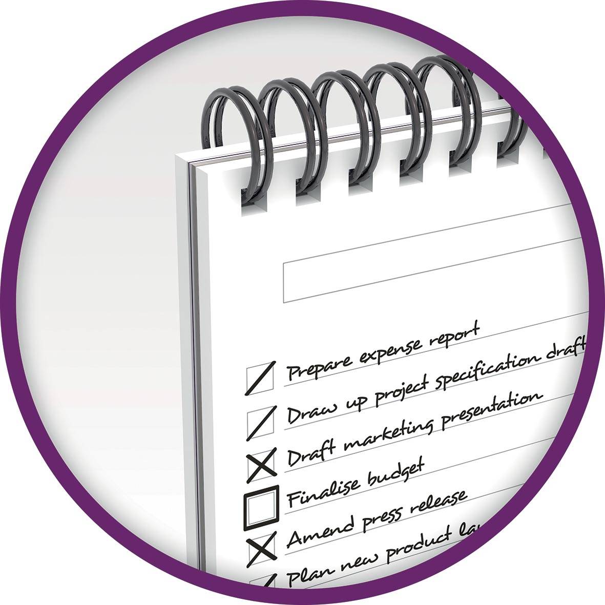 Oxford Office Essentials taskmanager, 140 bladzijden, ft 12,5 x 20 cm, geassorteerde kleuren