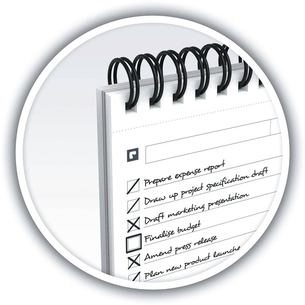 Oxford Office Essentials taskmanager, 140 bladzijden, ft 12,5 x 20 cm, geassorteerde kleuren