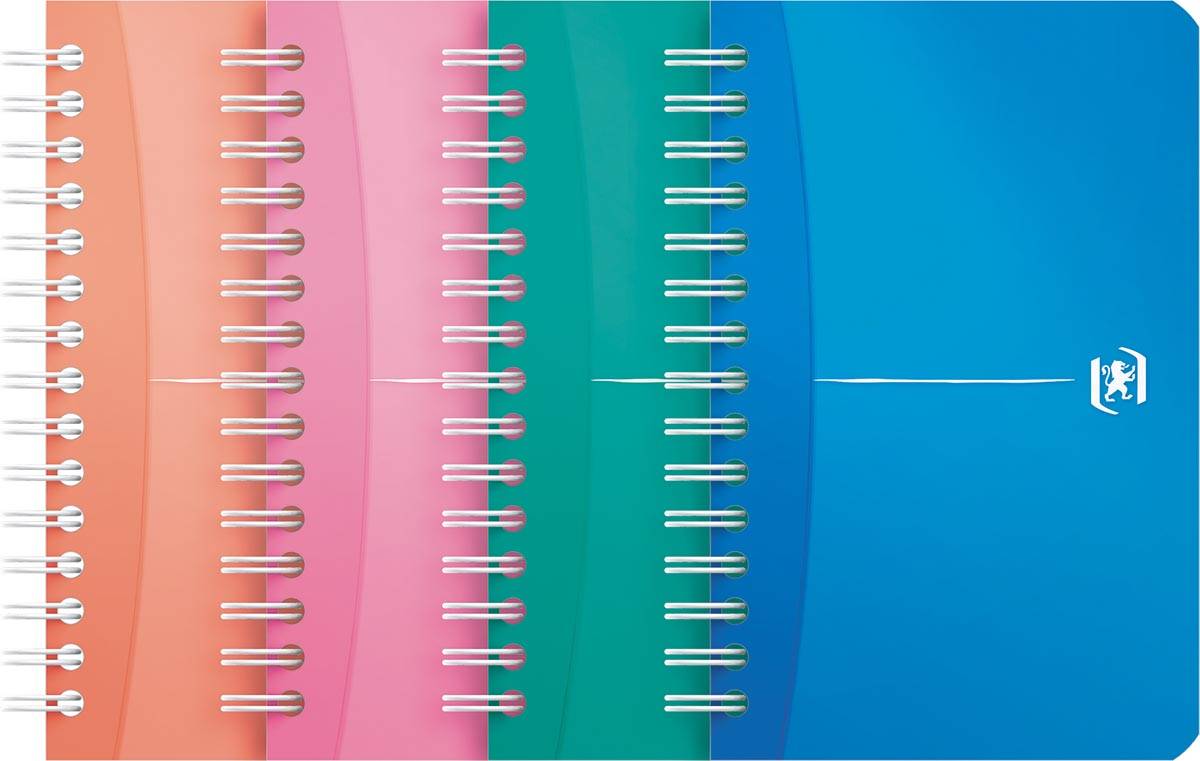 Oxford Office My Colours notitieboekje, 180 bladzijden, ft 9 x 14 cm, geruit 5 mm, geassorteerde kleuren