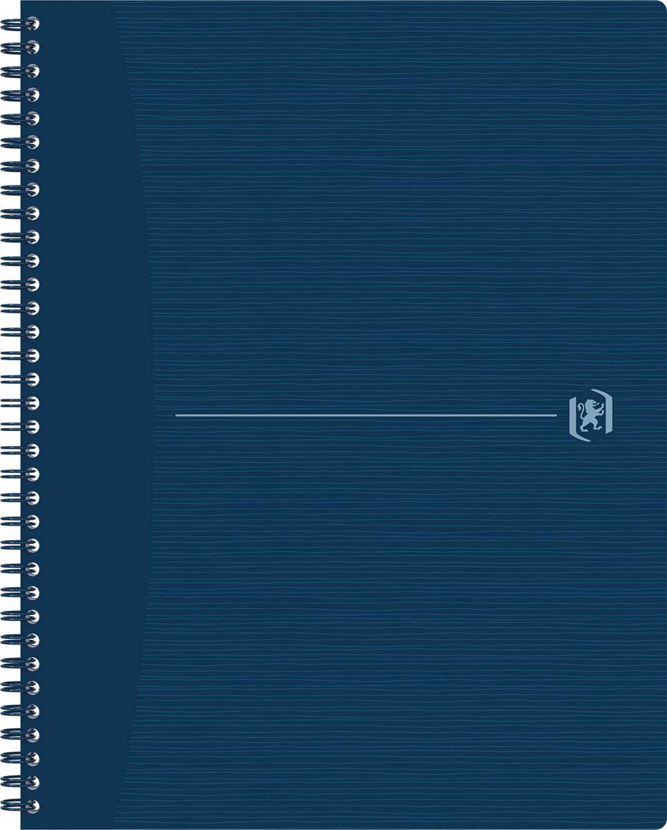 Oxford Origin spiraalschrift, ft A4+, 140 bladzijden, geruit 5 mm, blauw